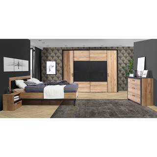 Cassettiera Franken Effetto rovere / Nero opaco
