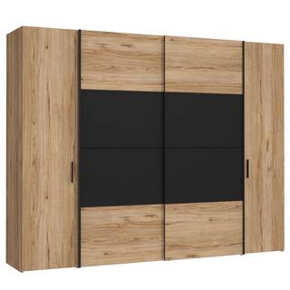 Armadio con ante battenti Franken Effetto rovere / Nero opaco