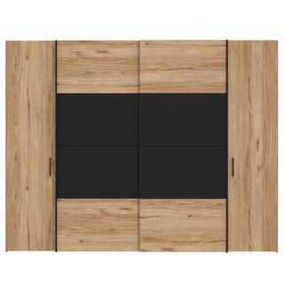 Armadio con ante battenti Franken Effetto rovere / Nero opaco