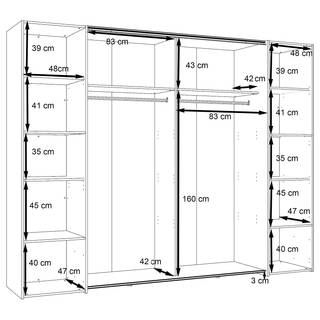 Armadio con ante battenti Franken Effetto rovere / Nero opaco