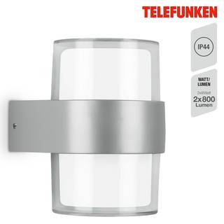 LED-Außenwandleuchte Cludu Polyethylen / Aluminiumguss - 2-flammig - Silber