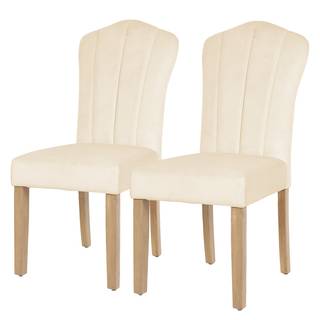 Set di 2 sedie imbottite Mery Bianco - Legno parzialmente massello - Tessile - 45 x 99 x 61 cm