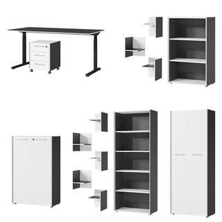 Ensemble de bureau GW-Pasadena II Graphite / Blanc