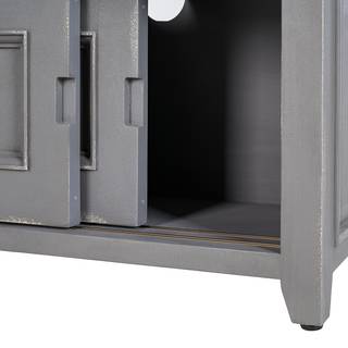 Set di mobili da bagno Balignton III (2) Legno massello di pino - Grigio