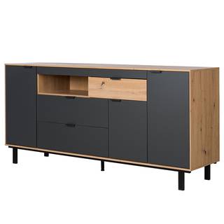 Sideboard Leox Inkl. Beleuchtung - Graphit / Eiche Artisan Dekor