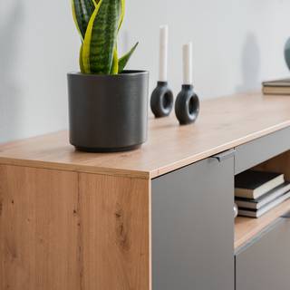 Sideboard Leox Inkl. Beleuchtung - Graphit / Eiche Artisan Dekor