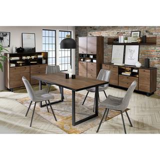 Highboard Trylith rustieke eikenhouten look/zwart