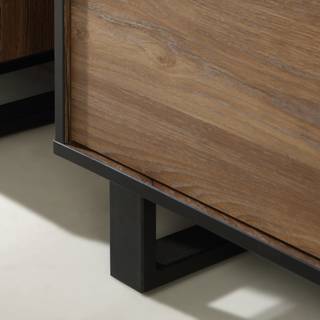 Highboard Trylith rustieke eikenhouten look/zwart