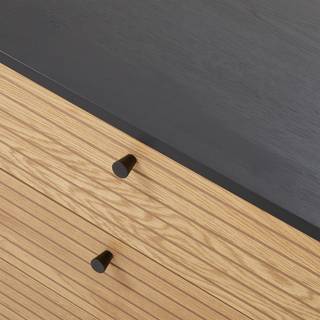 Kommode MODERNIST Eichenfurnier / Aluminium - Schwarz / Natur
