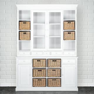 Wohnschrank CAMPAGNE Paulownia furnier - Weiß