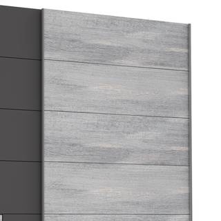 Armoire à portes coulissantes Yutta Imitation chêne gris / Noir