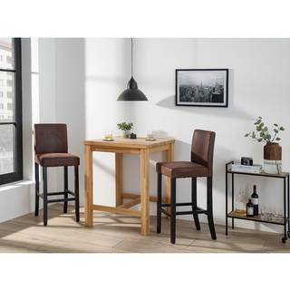 Barstuhl Nello I (2er-Set) Braun - Massivholz - Textil - 43 x 109 x 53 cm