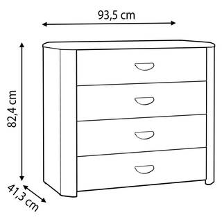 Comò Necton I Bianco / Grigio scuro