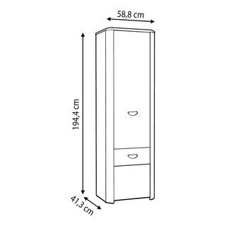 Armadio Necton I Bianco / Grigio scuro