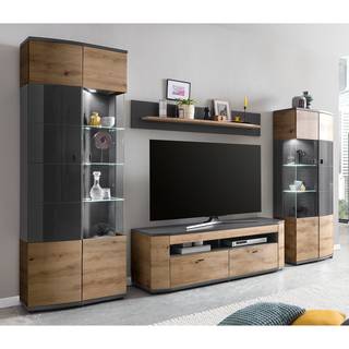Credenza con vetrina Intento II Effetto quercia Artisan / Antracite