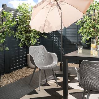 Gartenstuhl Pero aus Kunststoff 2er-Set Stahl / Polypropylen - Taupe