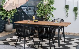 Gartenstuhl Noxi 2-er Set Aluminium / Webstoff - Schwarz