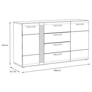 Sideboard Alen Eiche Nelson Dekor / Matt Grau