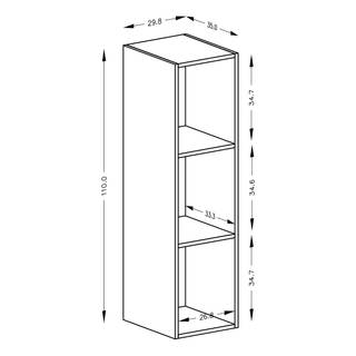 Open wandkast Habas Zwart