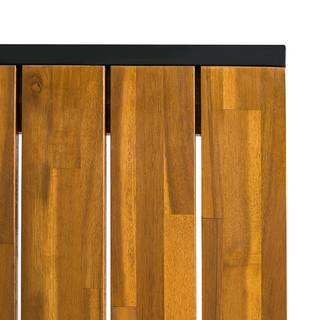 Akazienholz Gartentisch Daly Akazie massiv / Aluminium - Braun / Schwarz - 100 x 100 cm