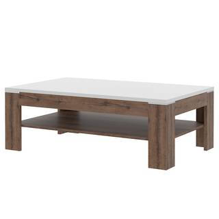 Tavolino da salotto Lumbfoot Bianco lucido / Effetto rovere