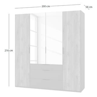 Armadio con ante battenti Winnipeg Larghezza: 200 cm - 2 ante a specchi