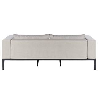 XXL Gartenloungeset ELWAH 4-teilig Webstoff / Aluminium - Hellgrau / Schwarz
