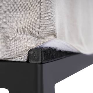 XXL Gartenloungeset ELWAH 4-teilig Webstoff / Aluminium - Hellgrau / Schwarz