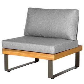 Loungeset Molou (5 delig) geweven stof/acaciahout - grijs/bruin
