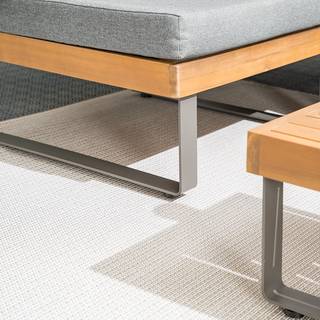 Loungeset Molou (5 delig) geweven stof/acaciahout - grijs/bruin