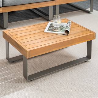Gartenloungeset Molou 6-teilig A Webstoff / Akazie - Grau / Braun