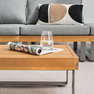 Gartenloungeset Molou 6-teilig A Webstoff / Akazie - Grau / Braun