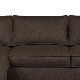 Ecksofa FORT DODGE Webstoff Maila: Graubraun - Longchair davorstehend links - Mit Schlaffunktion