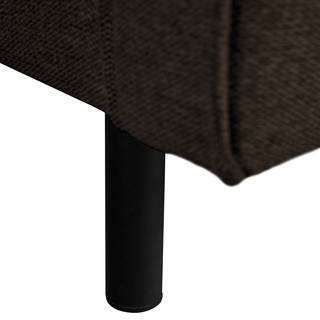 Ecksofa FORT DODGE Webstoff Maila: Graubraun - Longchair davorstehend links - Mit Schlaffunktion
