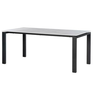 Table MOATO aspect marbre Céramique / Métal - Imitation marbre blanc