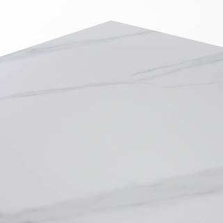 Table MOATO aspect marbre Céramique / Métal - Imitation marbre blanc