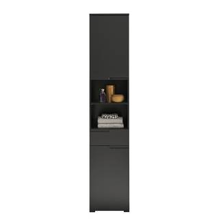 Set di mobili da bagno Larado I (3) Illuminazione inclusa - Nero opaco