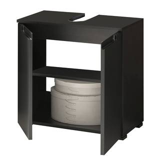 Set di mobili da bagno Larado I (3) Illuminazione inclusa - Nero opaco