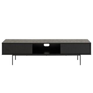 TV-Lowboard Crandon Esche Schwarz Dekor / Schwarz - Breite: 180 cm