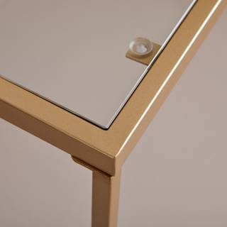 Schreibtisch Glam Stahl / Sicherheitsglas - 120 x 60 cm - Gold