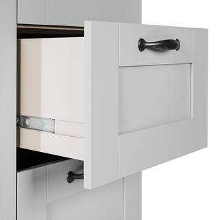 Armadio con ante battenti Collone Grigio chiaro / Effetto quercia Artisan - Larghezza: 96 cm