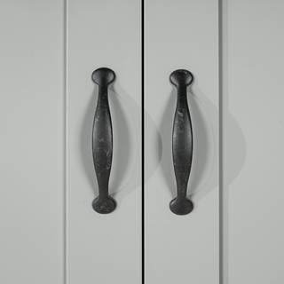 Armadio con ante battenti Collone Grigio chiaro / Effetto quercia Artisan - Larghezza: 96 cm