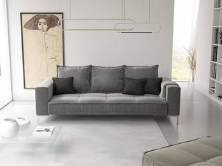 3-Sitzer Sofa Sides Webstoff Blonda: Grau