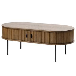 Tavolino da salotto Maqueda MDF / Impiallacciatura in vero legno  / Acciaio - Effetto quercia scura - Effetto quercia scuro - 120 x 45 cm