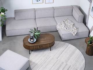 Tavolino da salotto Maqueda MDF / Impiallacciatura in vero legno  / Acciaio - Effetto quercia scura - Effetto quercia scuro - 120 x 45 cm