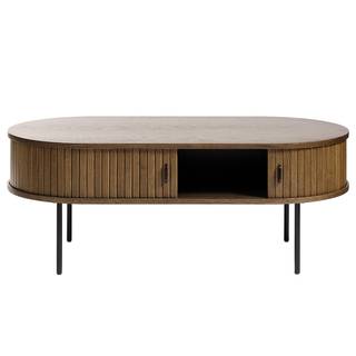 Tavolino da salotto Maqueda MDF / Impiallacciatura in vero legno  / Acciaio - Effetto quercia scura - Effetto quercia scuro - 120 x 45 cm
