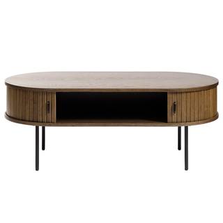 Tavolino da salotto Maqueda MDF / Impiallacciatura in vero legno  / Acciaio - Effetto quercia scura - Effetto quercia scuro - 120 x 45 cm