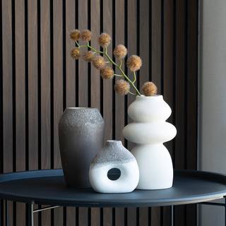 Vase Borge Keramik - Weiß / Braun