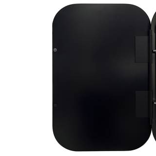 Armadietto ovale con illuminazione Talos Alluminio - Nero