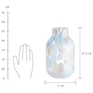 Vase KONFETTI Typ B Klarglas - Hellblau / Hellrosa